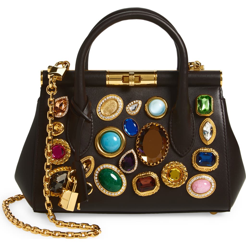 Dolce & Gabbana Dolce&gabbana Marlene Embellished Leather Handbag In Multi