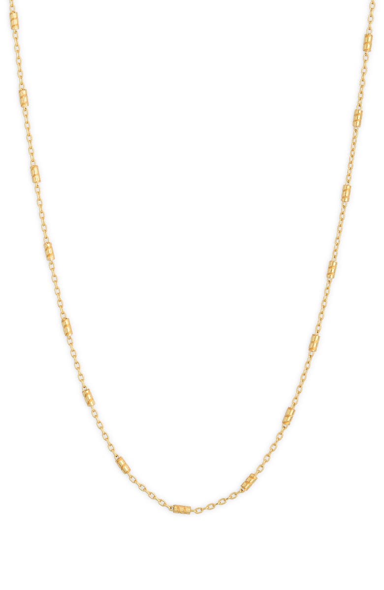 Argento Vivo Sterling Silver Bar Station Chain Necklace, Alternate, color, Gold