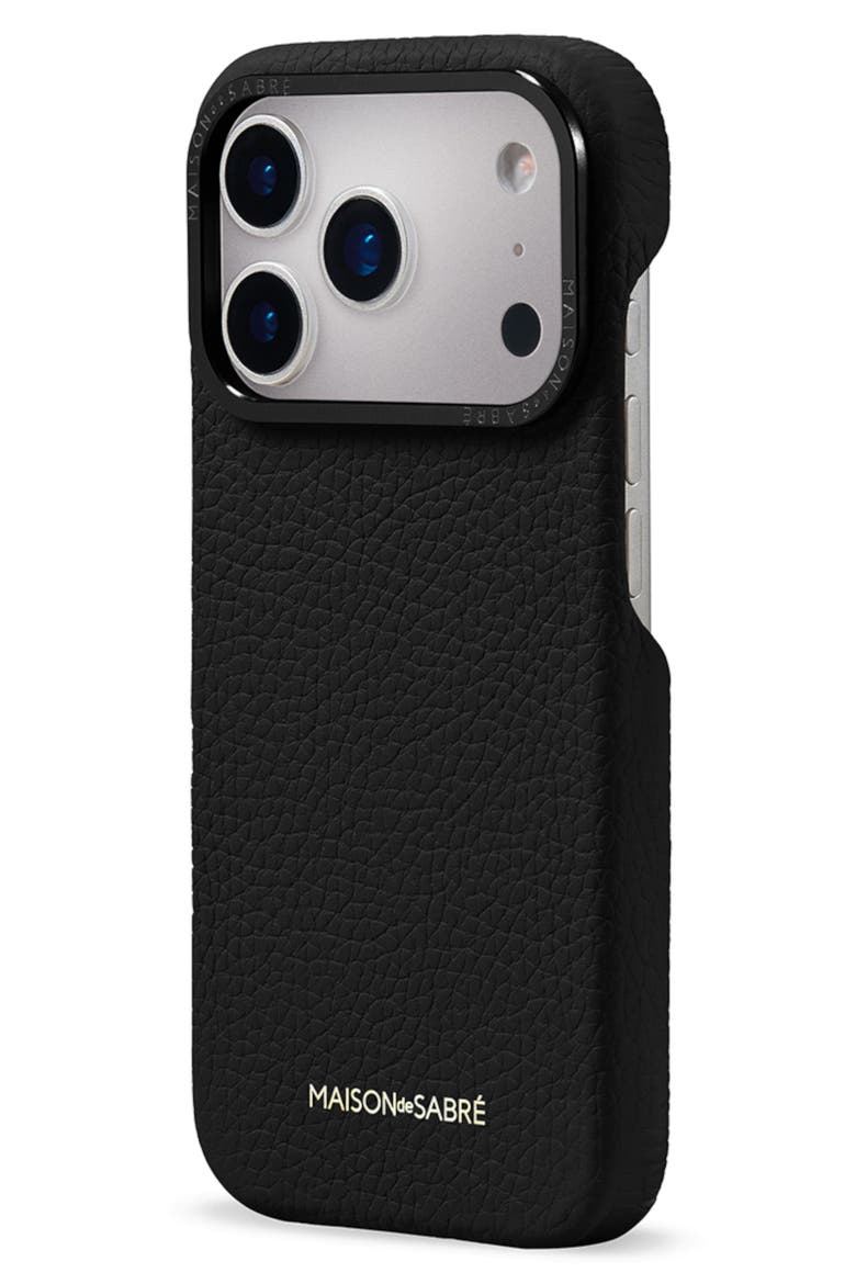 Leather Phone Case iPhone 17 Pro, Alternate, color, Black Caviar