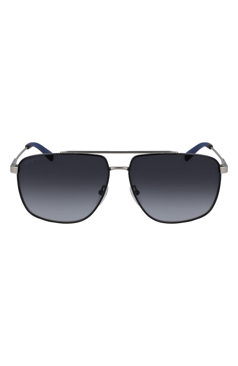 FERRAGAMO 60mm Gradient Navigator Sunglasses, Main, color,