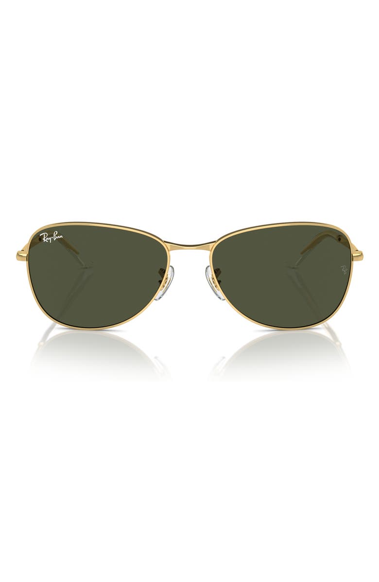 Ray-Ban 59mm Tinted Polarized Pilot Sunglasses, Main, color, Gold Flash