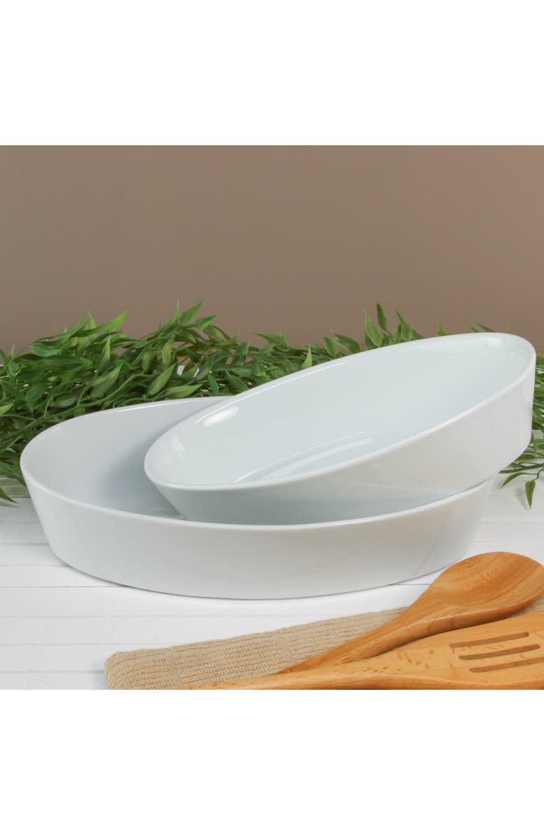 BIA Cordon Bleu Oslo Set of 2 Oval Baking Dishes, Alternate, color, White