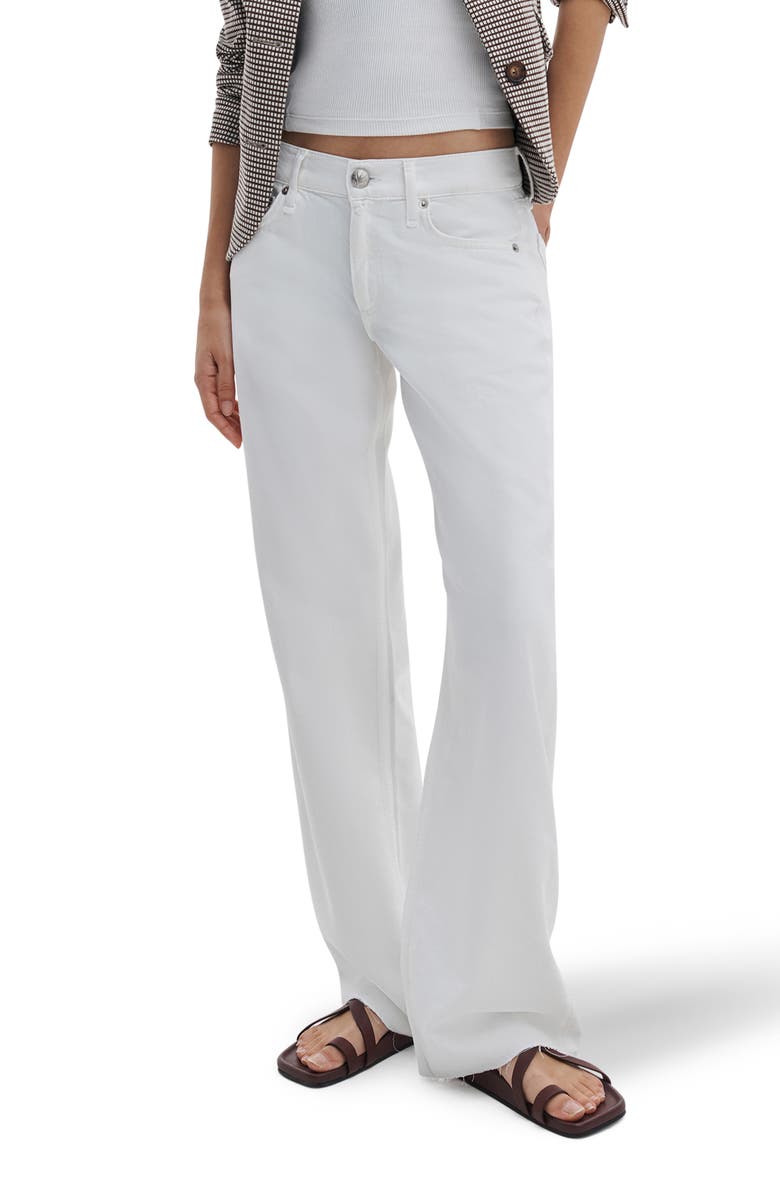 rag & bone Featherweight Saige Low Rise Relaxed Straight Leg Jeans, Main, color, White