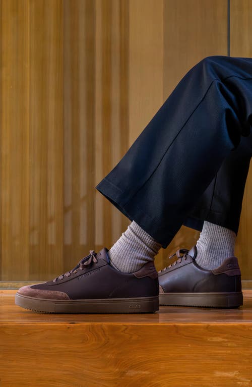 Clae Deane Low Top Leather Sneaker In Brown