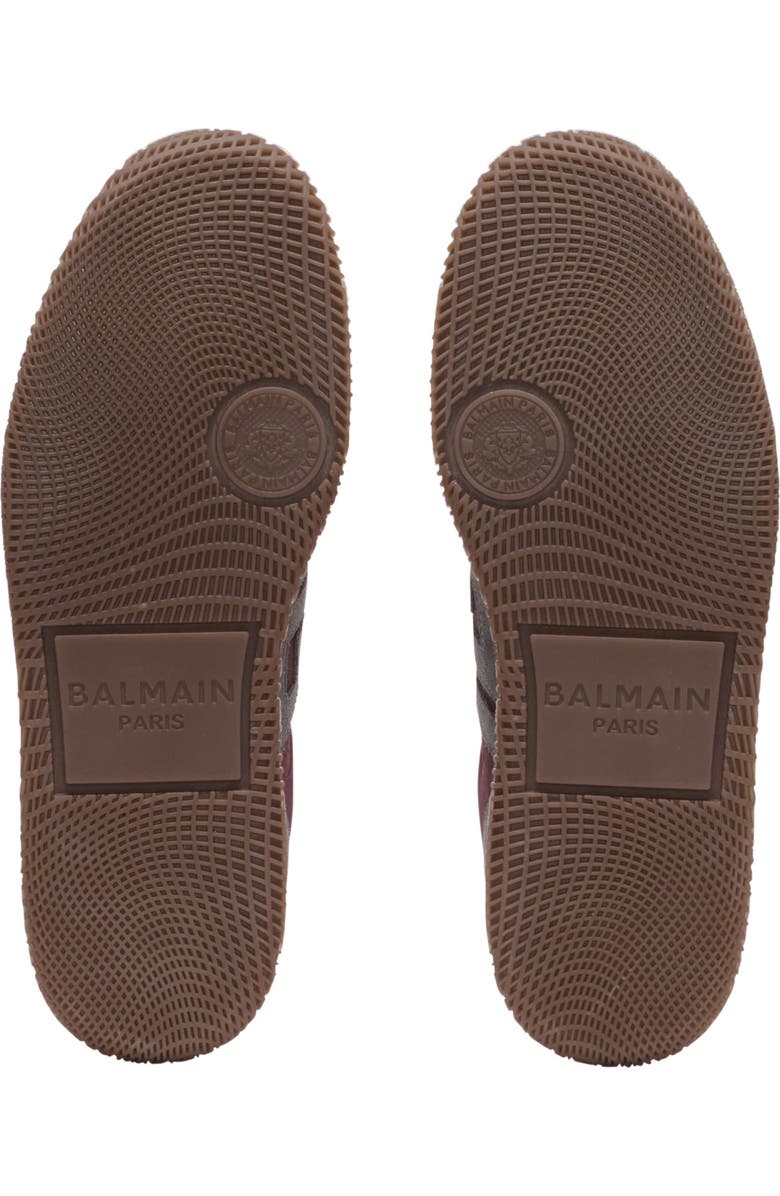 Balmain Swan suede and nylon trainers, Alternate, color, Red