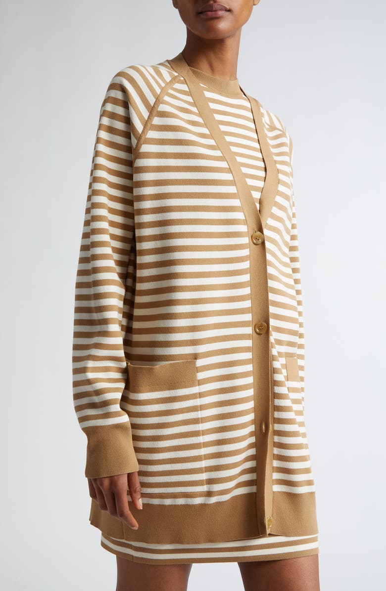 Max Mara Tenore Stripe Long Cardigan, Alternate, color,
