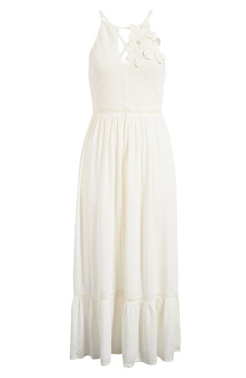 Lipsy Crochet Ruffle Hem Maxi Dress