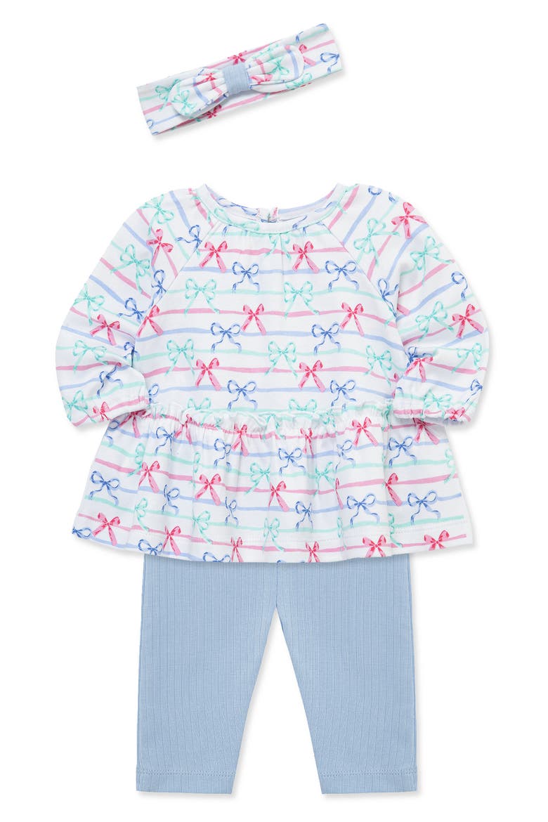 Ribbons Cotton Tunic, Pants & Headband Set, Alternate, color, MULTI