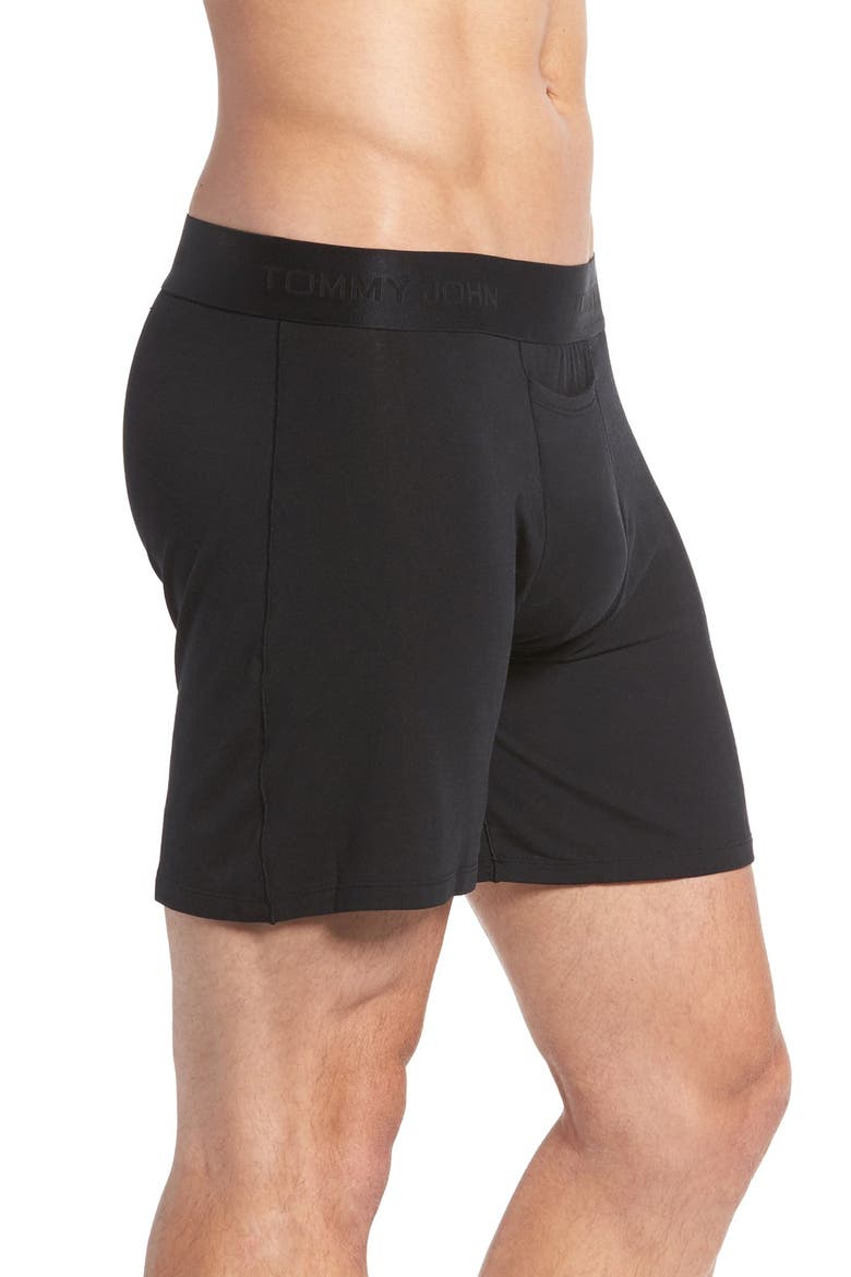 'Second Skin' Boxers, Alternate, color, BLACK