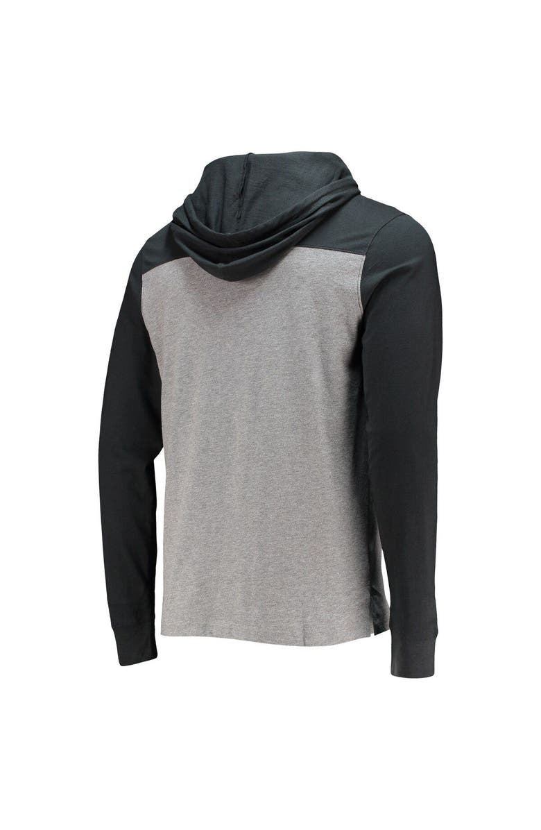 '47 Men's '47 Heathered Gray/Black New Orleans Saints Franklin Wooster Long Sleeve Hoodie T-Shirt, Alternate, color, Heather Gray