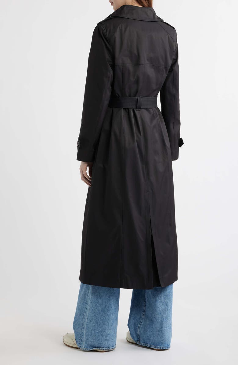 London Fog Cotton Blend Trench Coat, Alternate, color, Black