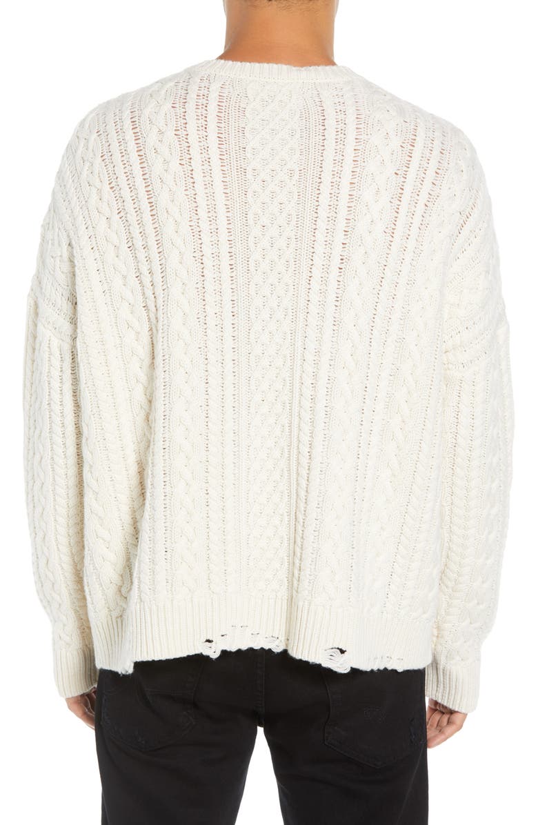 The Kooples Oversize Distressed Wool Blend Sweater, Alternate, color, 