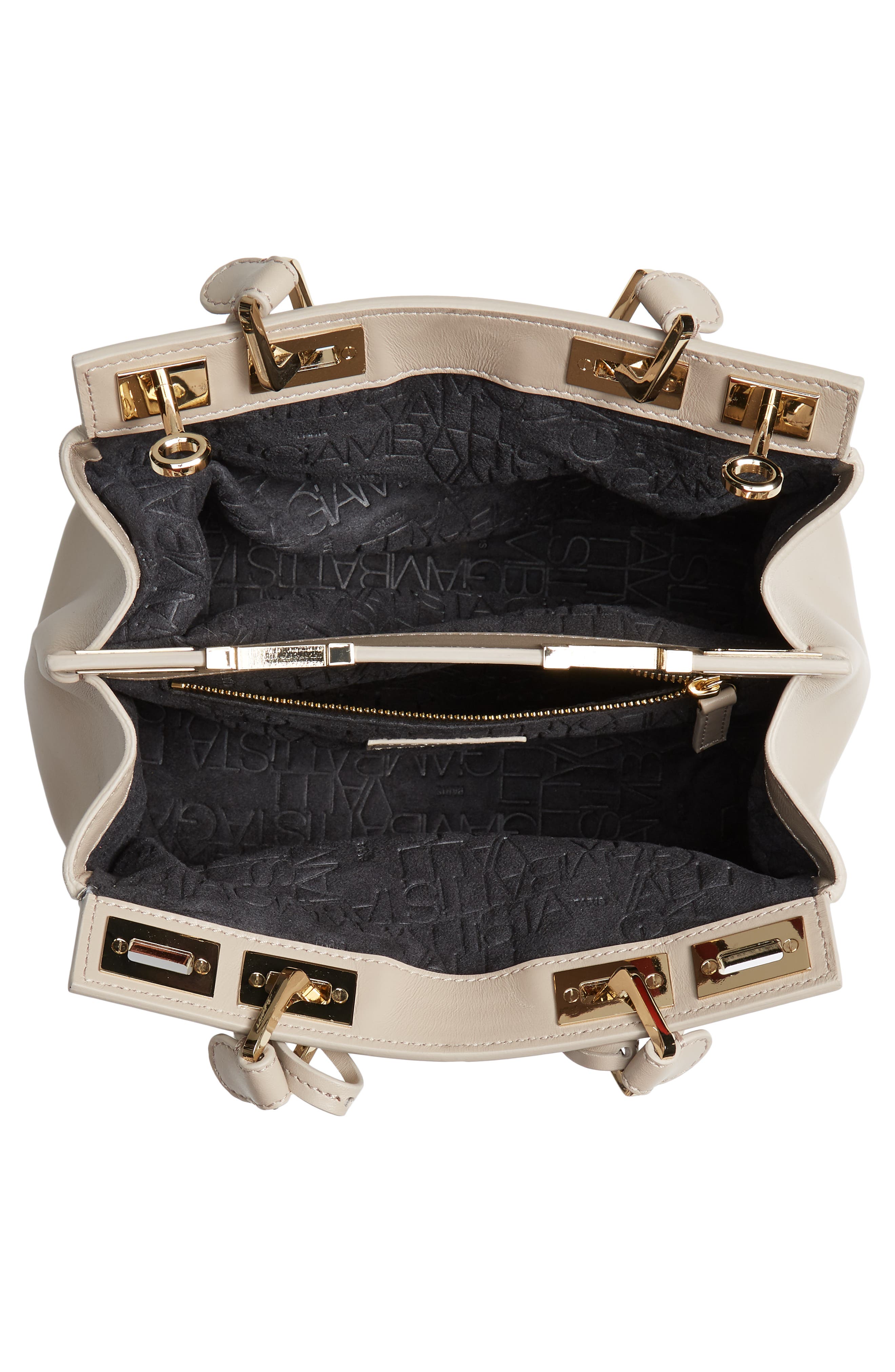 Giambattista Valli Small Flore Calfskin Leather Satchel, Alternate, color, 