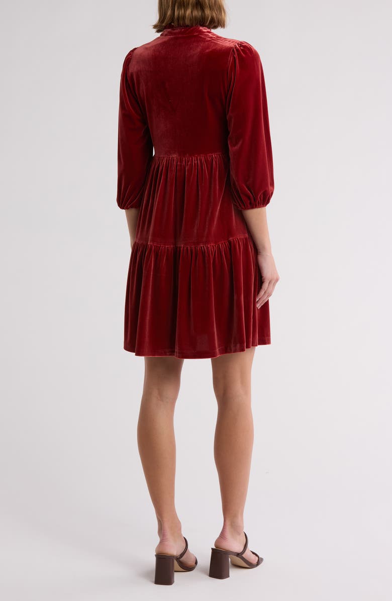 Vince Camuto Ruffle Velvet Trapeze Dress, Alternate, color,