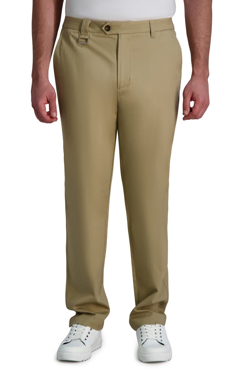 KARL LAGERFELD PARIS Stretch Cotton Straight Leg Dress Pants, Main, color, 