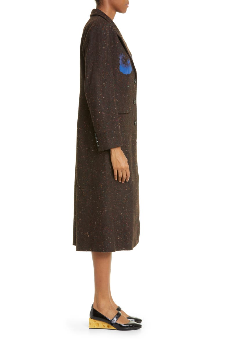 Pigment Print Wool Overcoat, Alternate, color, BROWN