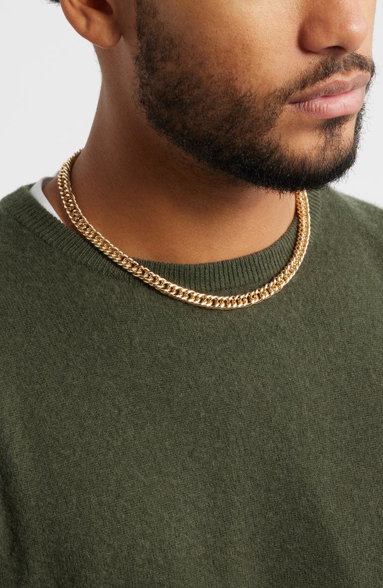 Open Edit Curb Chain Necklace, Alternate, color, Gold