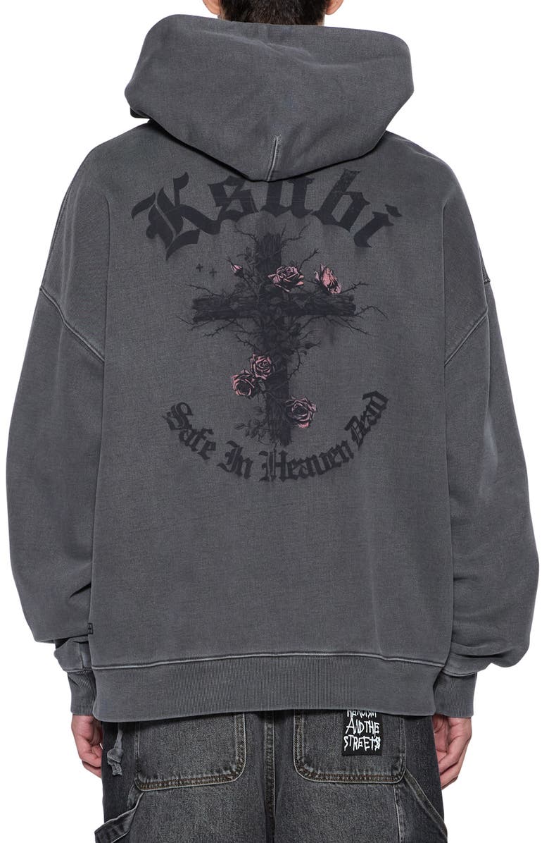 Ksubi Thorned Ekcess Cotton Hoodie, Alternate, color, Charcoal