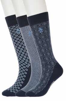 Original Penguin Diamond Lattice Assorted 3-Pack Crew Socks