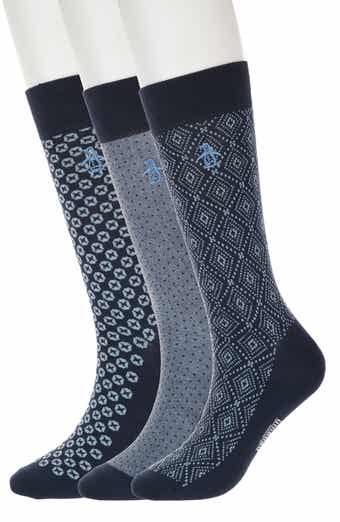 Original Penguin Diamond Lattice Assorted 3-Pack Crew Socks