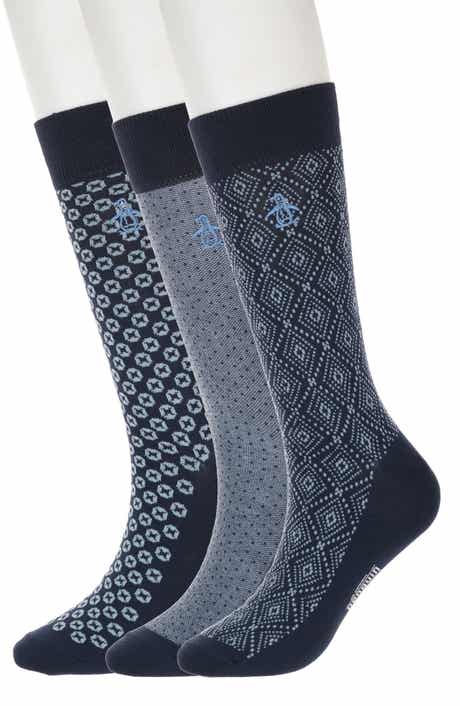 Original Penguin Diamond Lattice Assorted 3-Pack Crew Socks