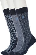 Original Penguin Diamond Lattice Assorted 3-Pack Crew Socks