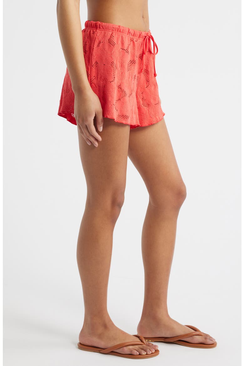 Oasis Cover-Up Shorts, Alternate, color, DEEP RED