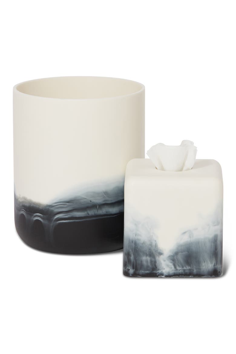 2-Piece Bathroom Accessory Set, Alternate, color, WHITE/ BLACK
