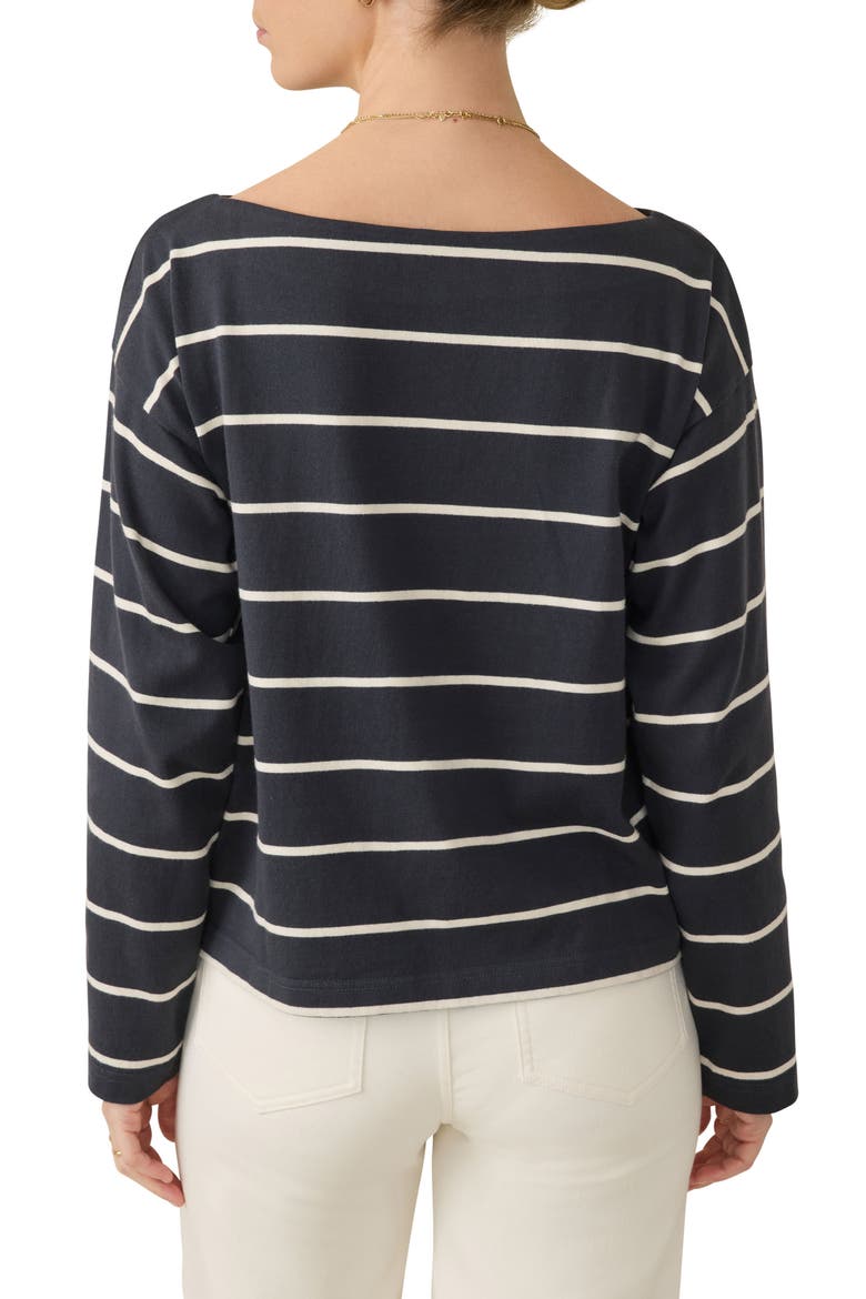 Stripe Organic Cotton Boatneck Top, Alternate, color, OSPREY STRIPE
