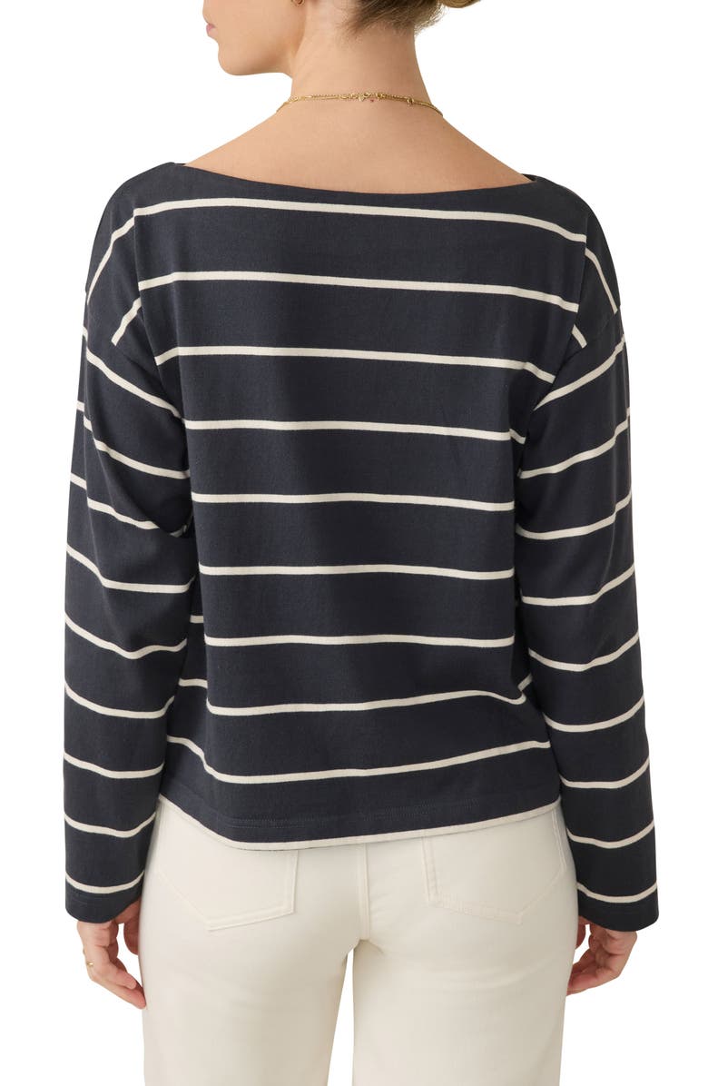 Faherty Stripe Organic Cotton Boatneck Top, Alternate, color, 