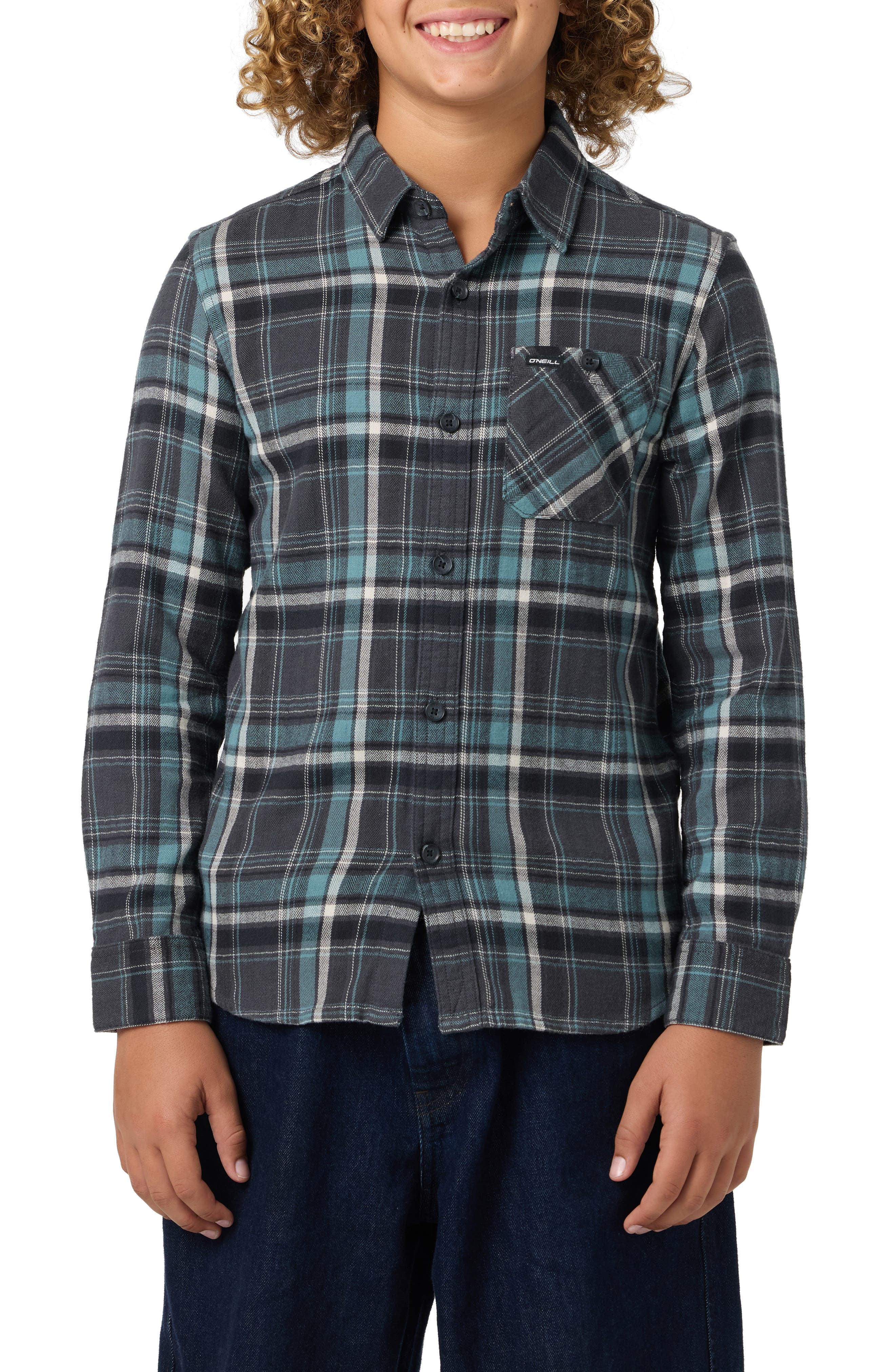 O'Neill Kids' Redmond Plaid Flannel Button-Up Shirt