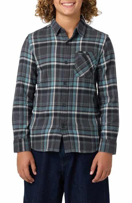O'Neill Kids' Redmond Plaid Flannel Button-Up Shirt