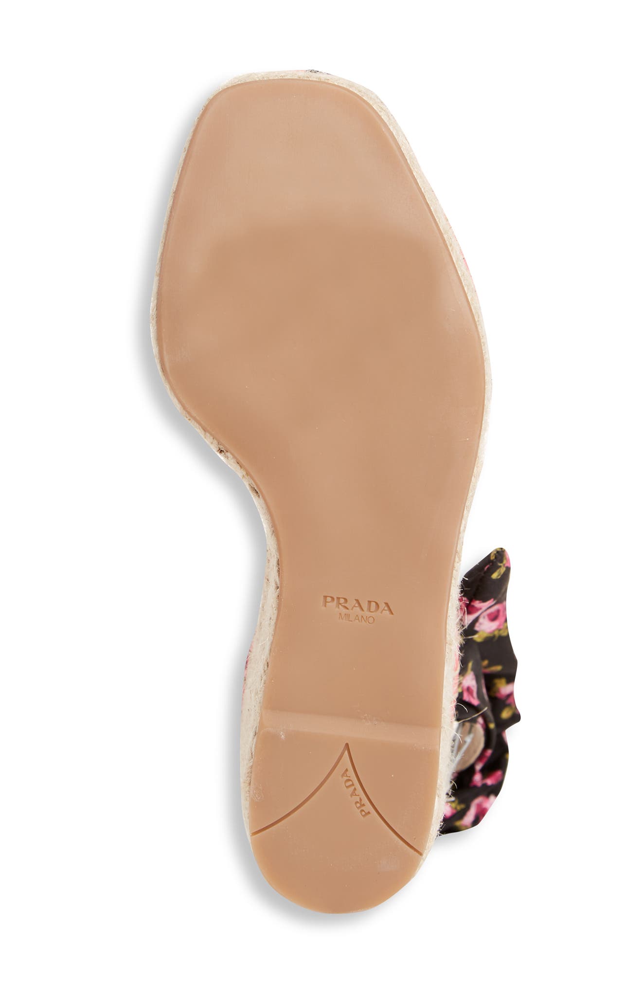 Prada Platform Wedge Espadrille Sandal, Alternate, color, 
