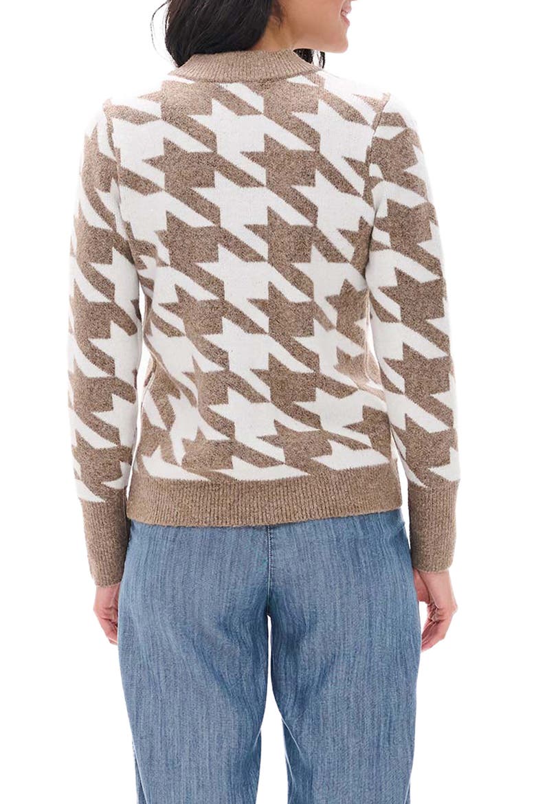 Everywhere Houndstooth Mock Neck Sweater, Alternate, color, OATMEAL
