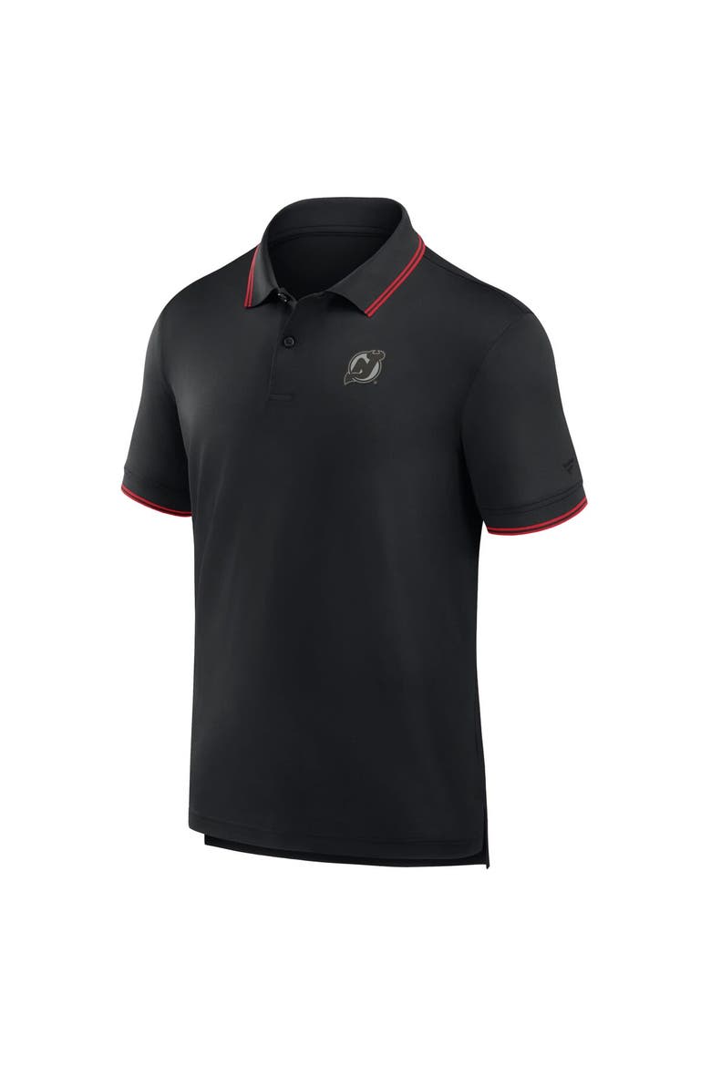 Men's Fanatics Black New Jersey Devils Front Office Move Mono Polo, Alternate, color, Black