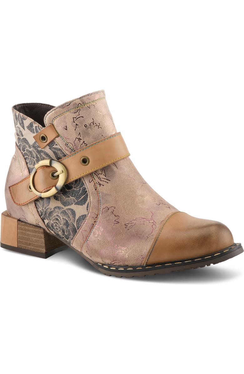 L'Artiste by Spring Step Sipperb Cap Toe Bootie, Main, color, Beige Multi