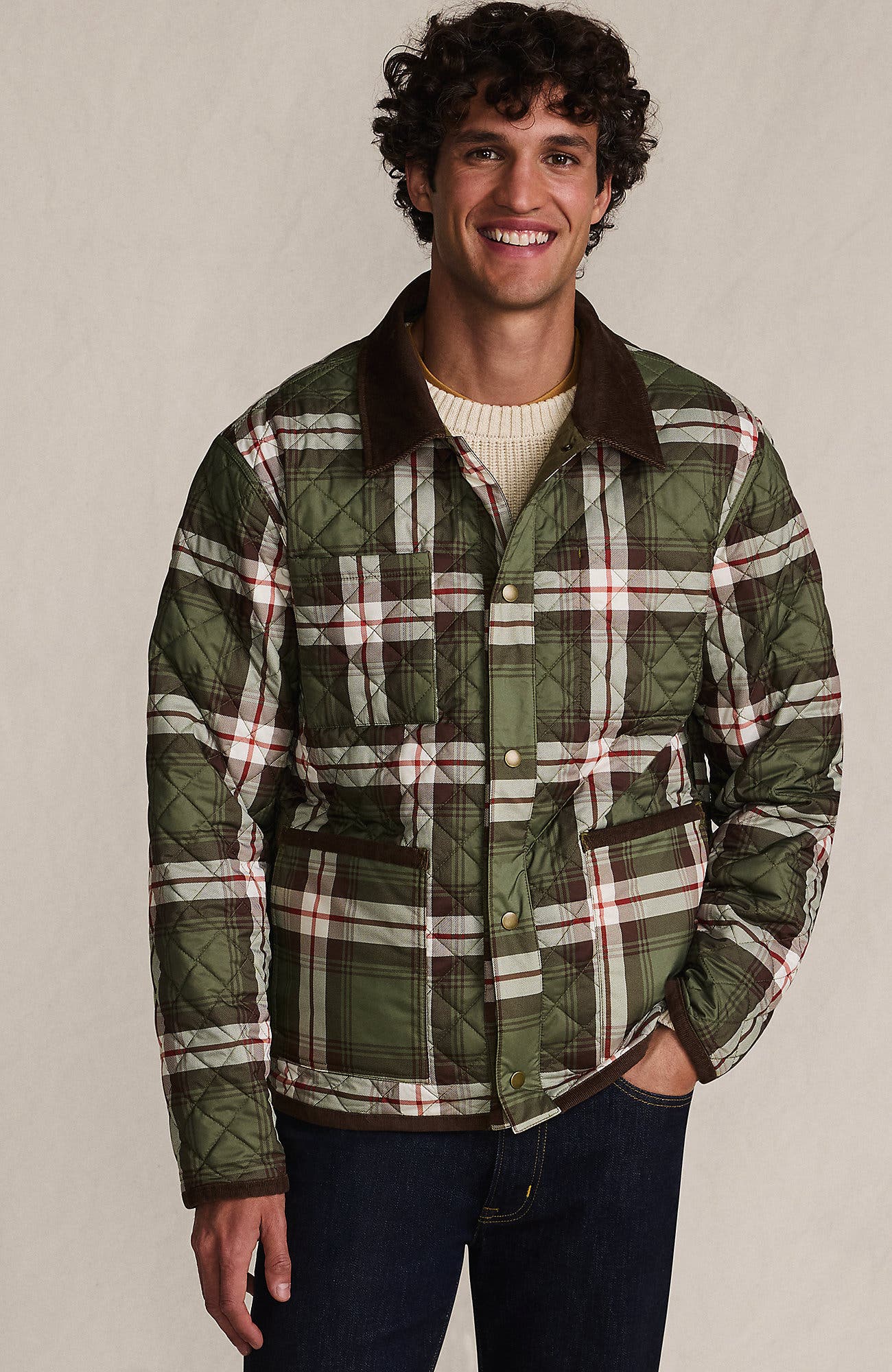 River Stone/Olive Plaid