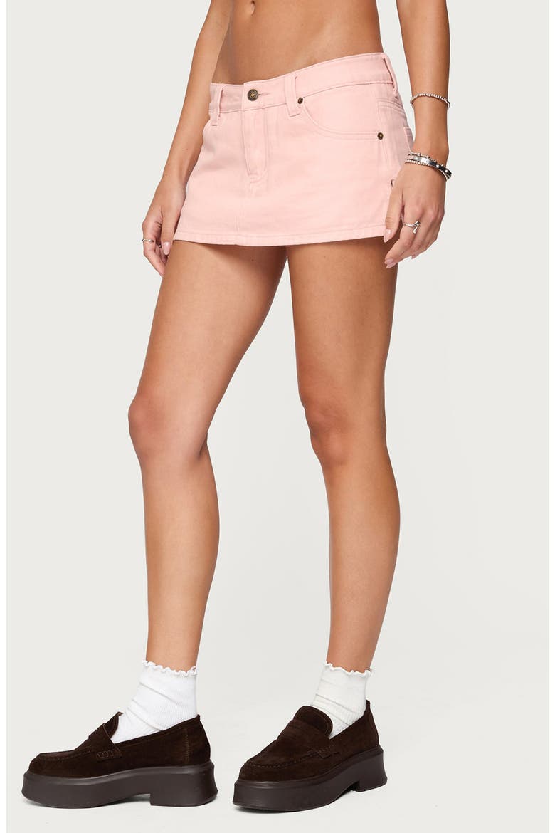 Sukie Low Rise Denim Miniskort, Alternate, color, LIGHT-PINK