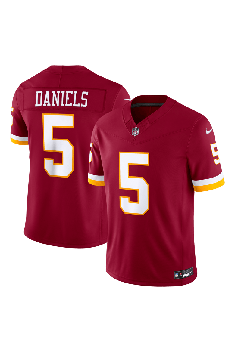 Men's Nike Jayden Daniels Burgundy Washington Commanders Vapor F.U.S.E. Stitched Limited Jersey, Main, color, Burgundy