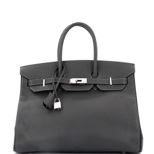 Pre-owned Hermes  Hermes Birkin Handbag Grey Epsom With Palladium Hardware 35 In Gray