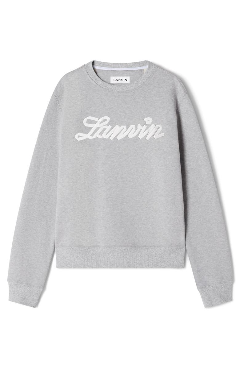 Lanvin Ribbon Sweatshirt, Alternate, color, Heather Grey