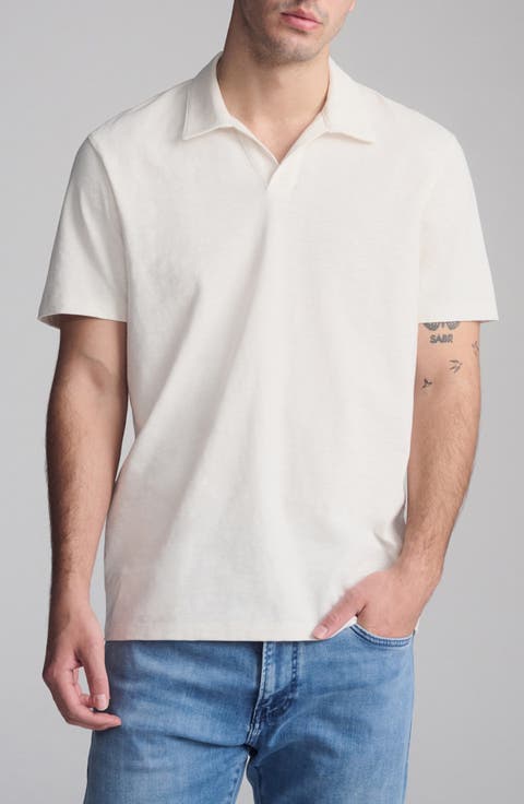 Solid Cotton Johnny Collar Polo