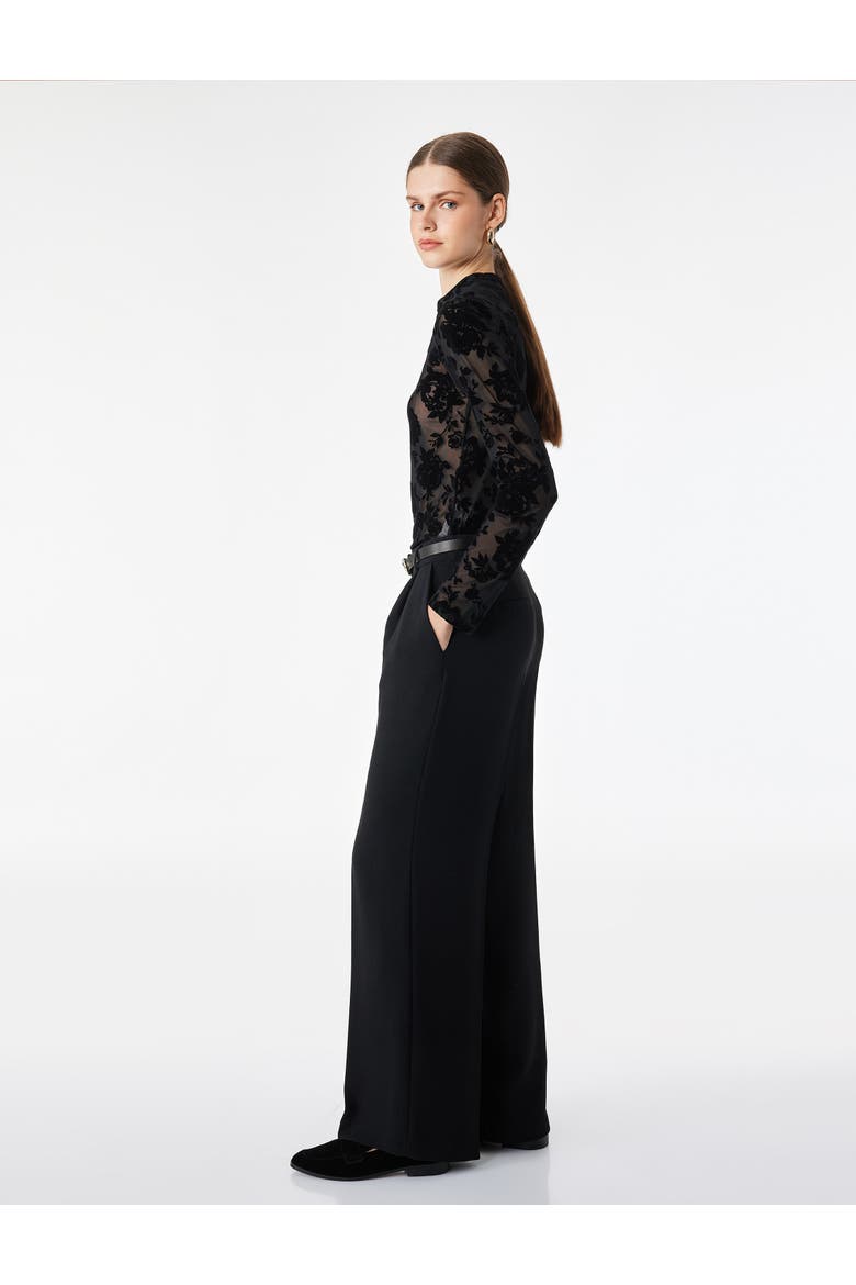 Long Sleeve High Qipao Neck Floral Mesh Top, Alternate, color, BLACK DESIGN