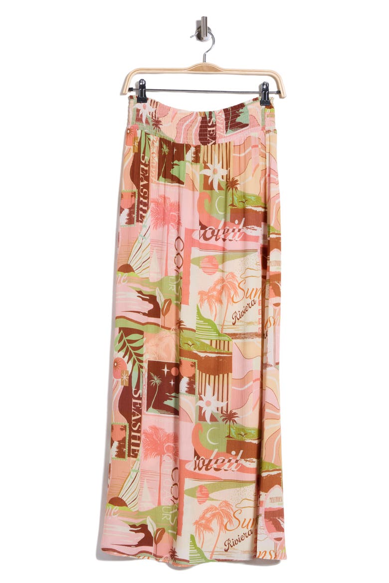 Printed A-Line Skirt, Alternate, color, CLAY