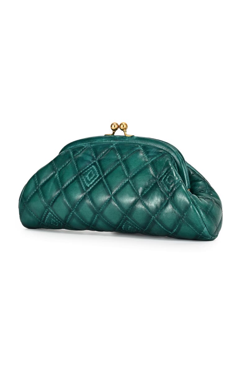 OLD TREND Petunia Quilted Leather Beauty Pouch, Alternate, color, Teal