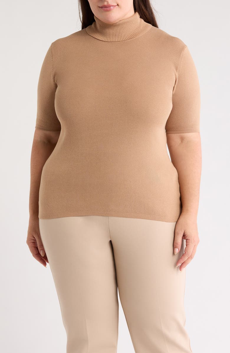 Anne Klein Elbow Sleeve Turtleneck Sweater, Main, color, 