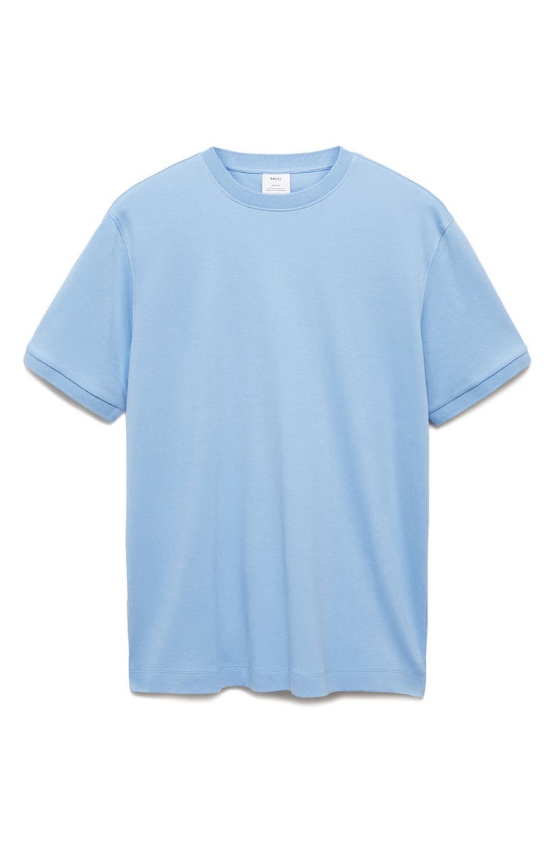 MANGO Regular Fit Cotton T-Shirt, Alternate, color, Sky Blue