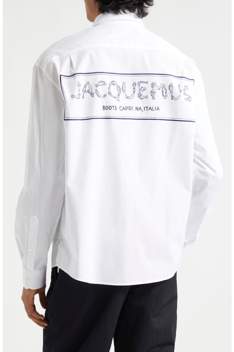 La Chemise Simon Logo Button-Up Shirt, Alternate, color, PRINT LOGO FISH
