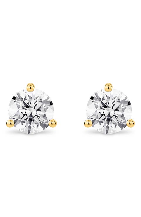 2-Carat Lab Grown Diamond Solitaire Stud Earrings
