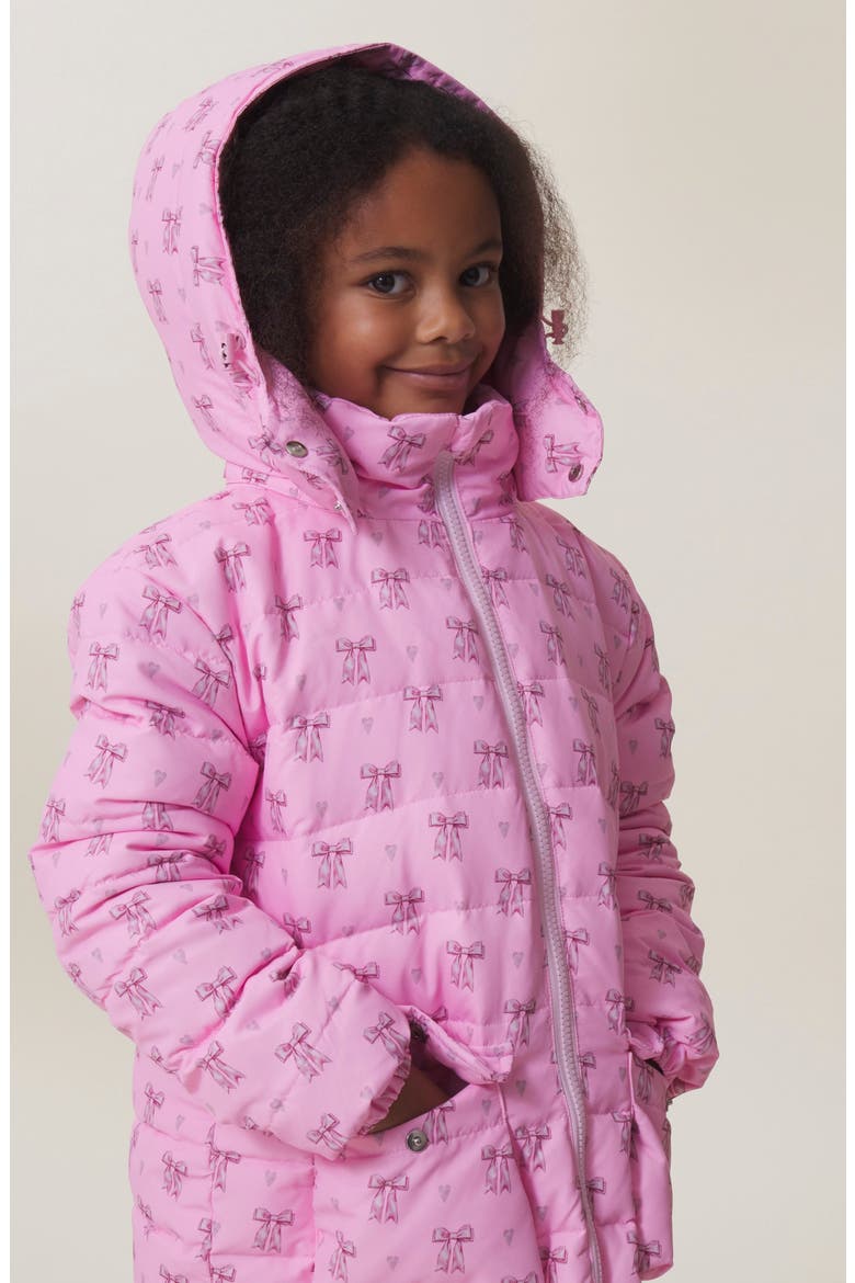 Kids' Logan Puffer Coat, Alternate, color, CANDY PINK BOW